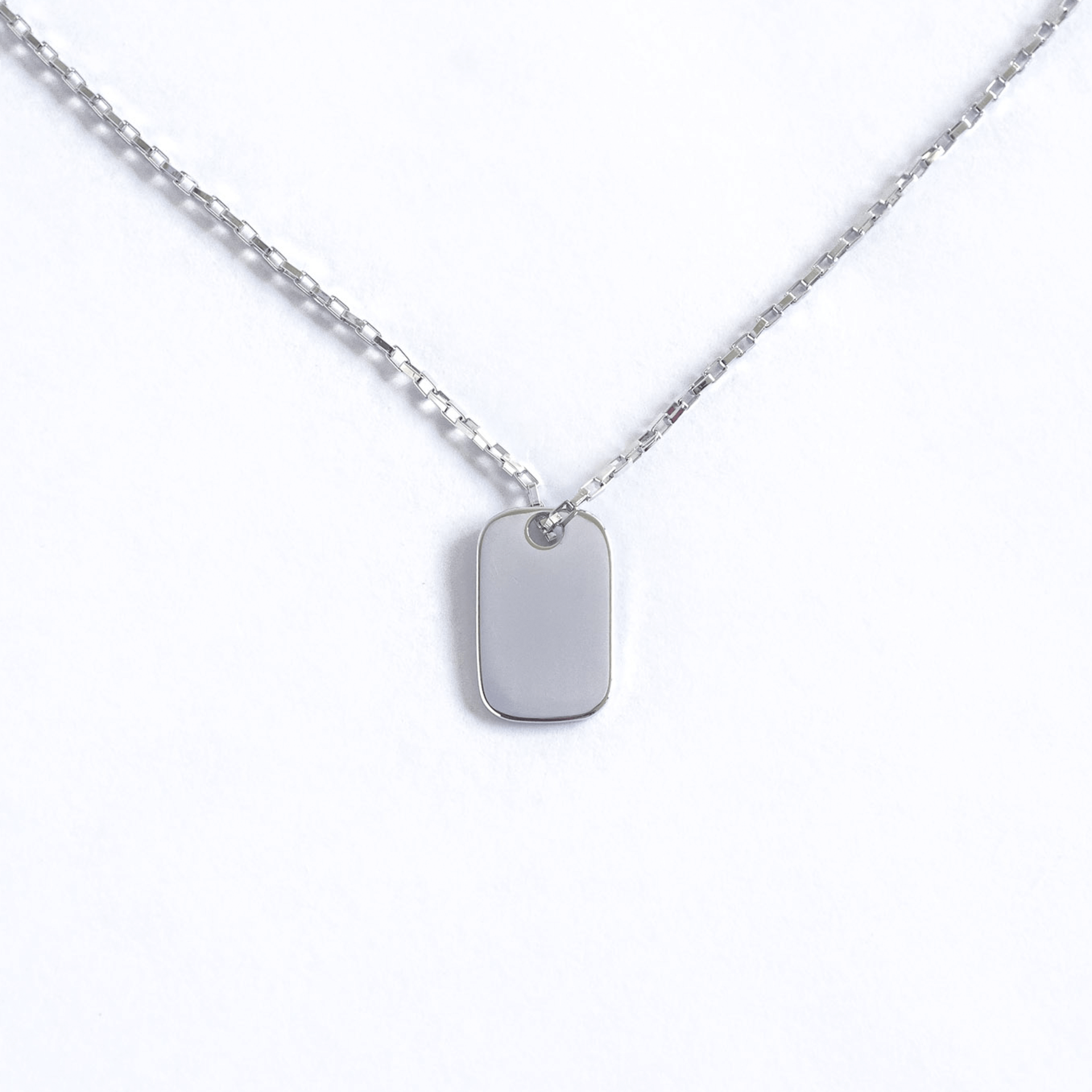 Cordao masculino corrente com pingente medalha personalizada no banho ródio branco