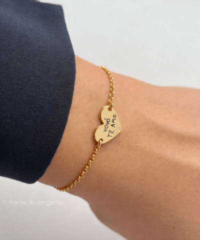 Pulseira com Grafia de Próprio Punho | Pingente Coração