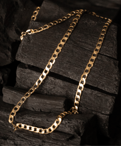 Corrente Masculina Grumet Vazada - 2 mm - 60 cm - 10 g - Banho Ouro 18K